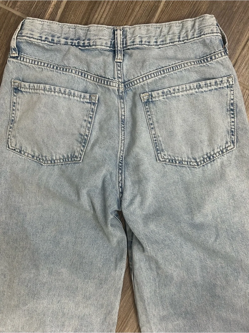 Old Navy Girls Wide Leg Baggy Jeans Light Wash Denim Size 16